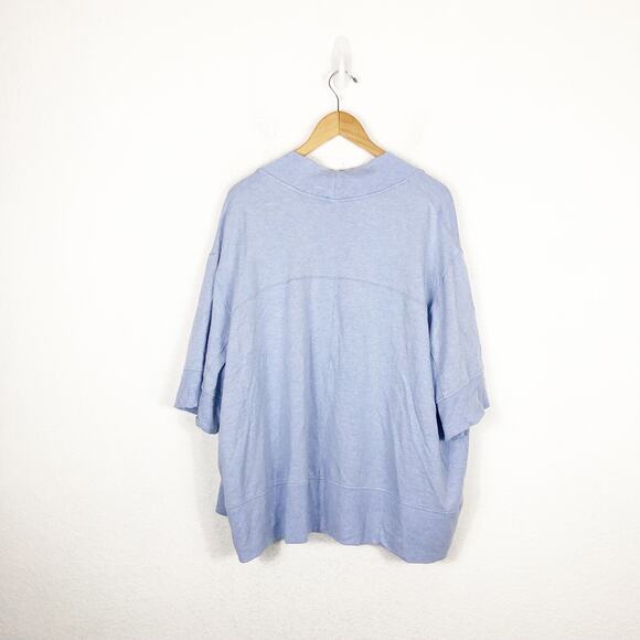Athleta Lotus Textured Wrap Cardigan S/M Light Blue Open Shrug Cozy Relaxed - Picture 12 of 13